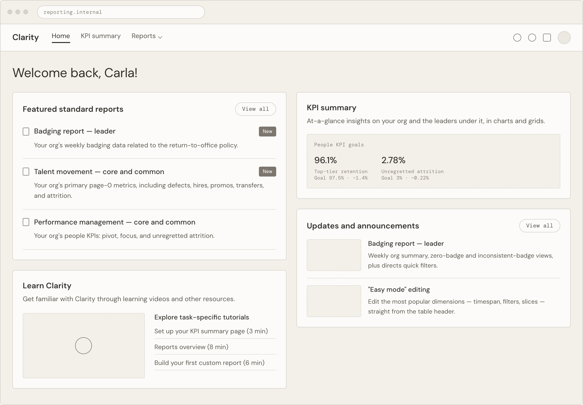 Homepage wireframe