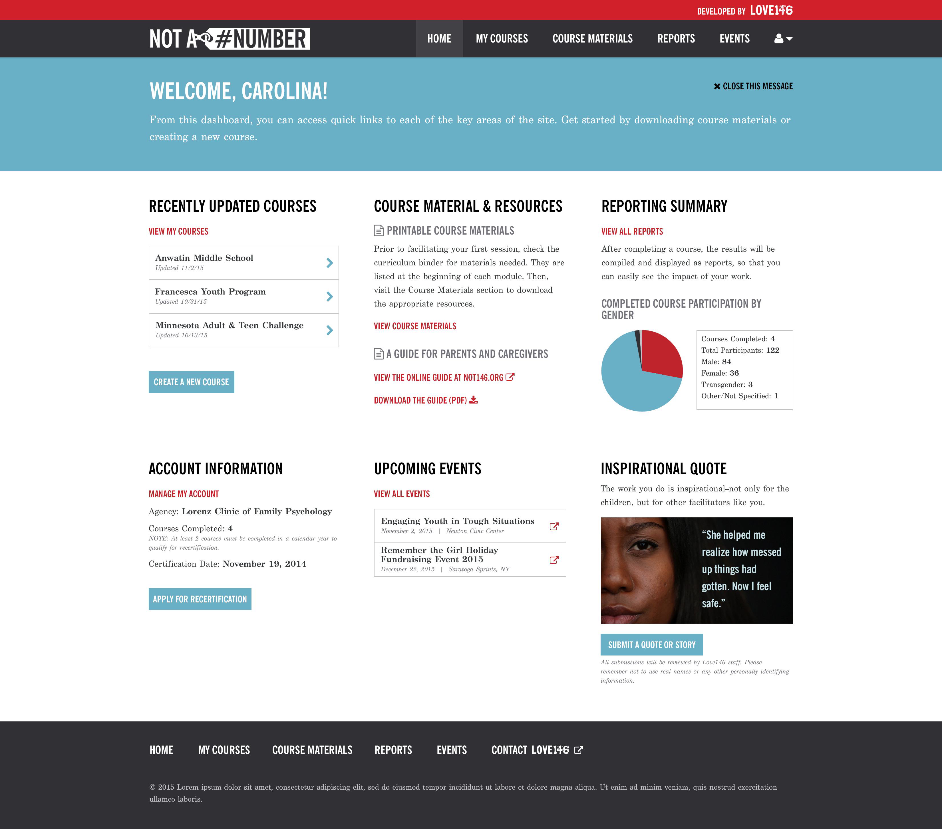 The Not a #Number facilitator dashboard